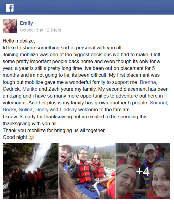 homesick - Emily 's facebook post